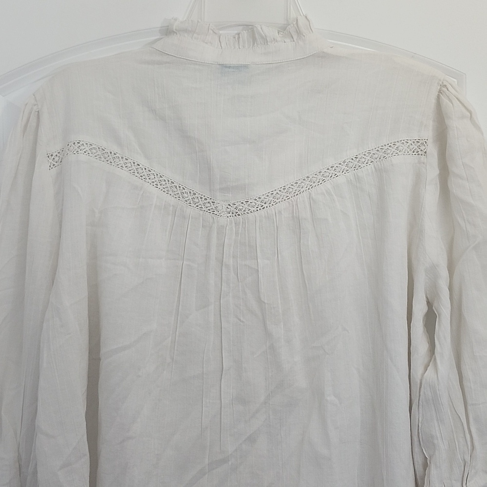 Sundance Elegant White Women's Blouse Petite Large - Picture 7 of 13